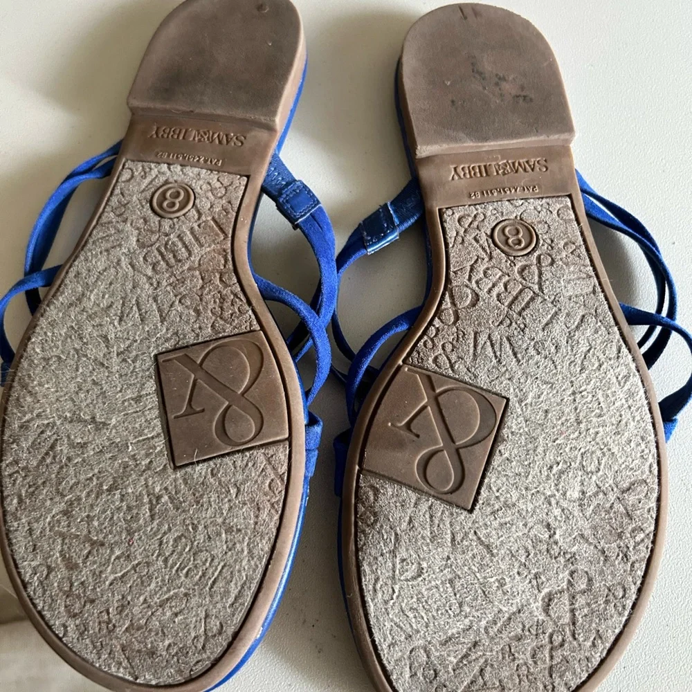 Sam & Libby Royal Blue Suede Sandals - Picture 6 of 9